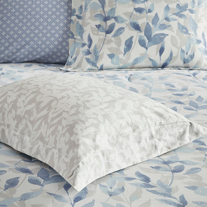 Sofia Reversible Comforter Set with Bed Sheets - Blue