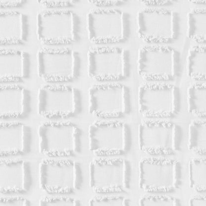 Metro Woven Clipped Solid Shower Curtain - White
