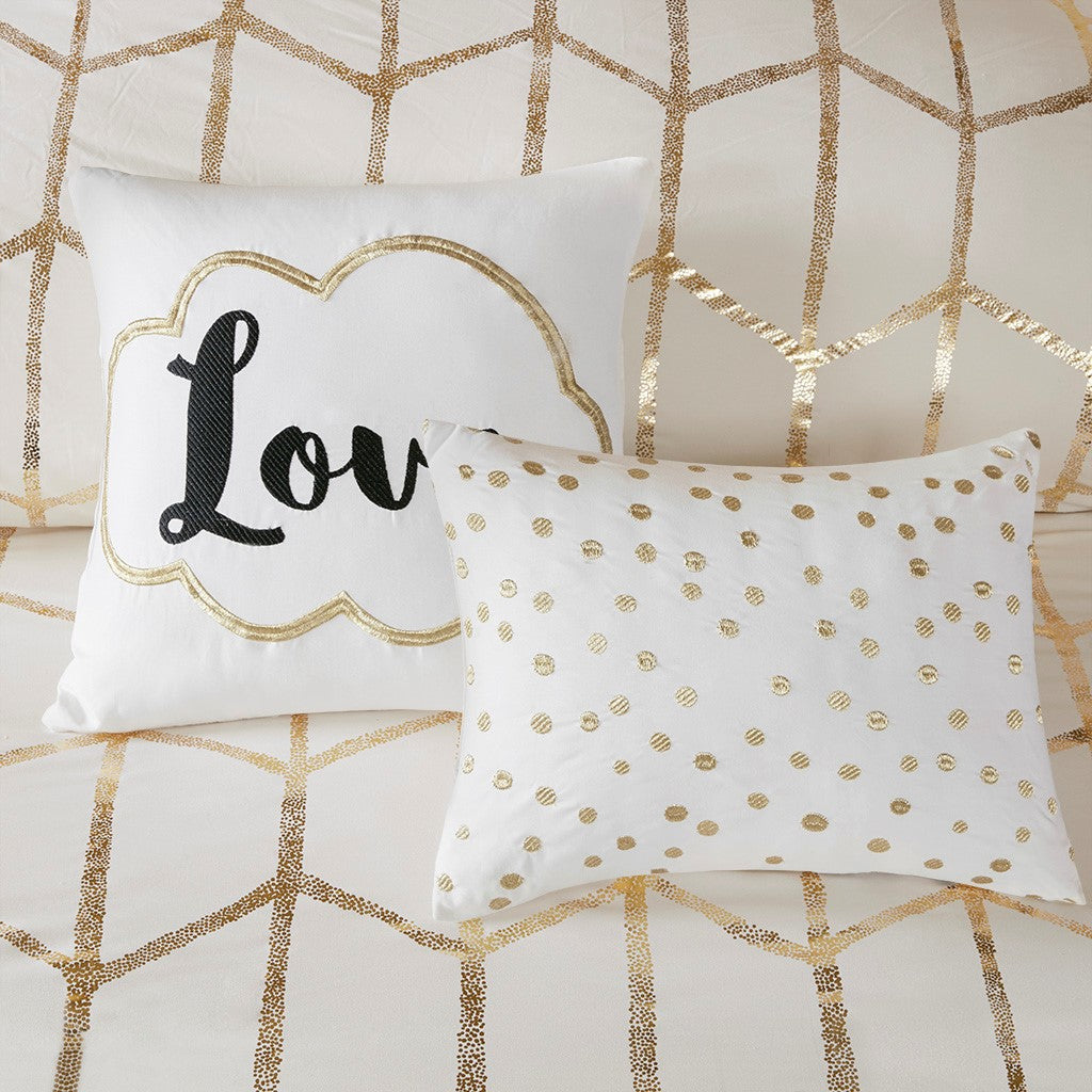 Raina Metallic Printed Duvet Cover Set