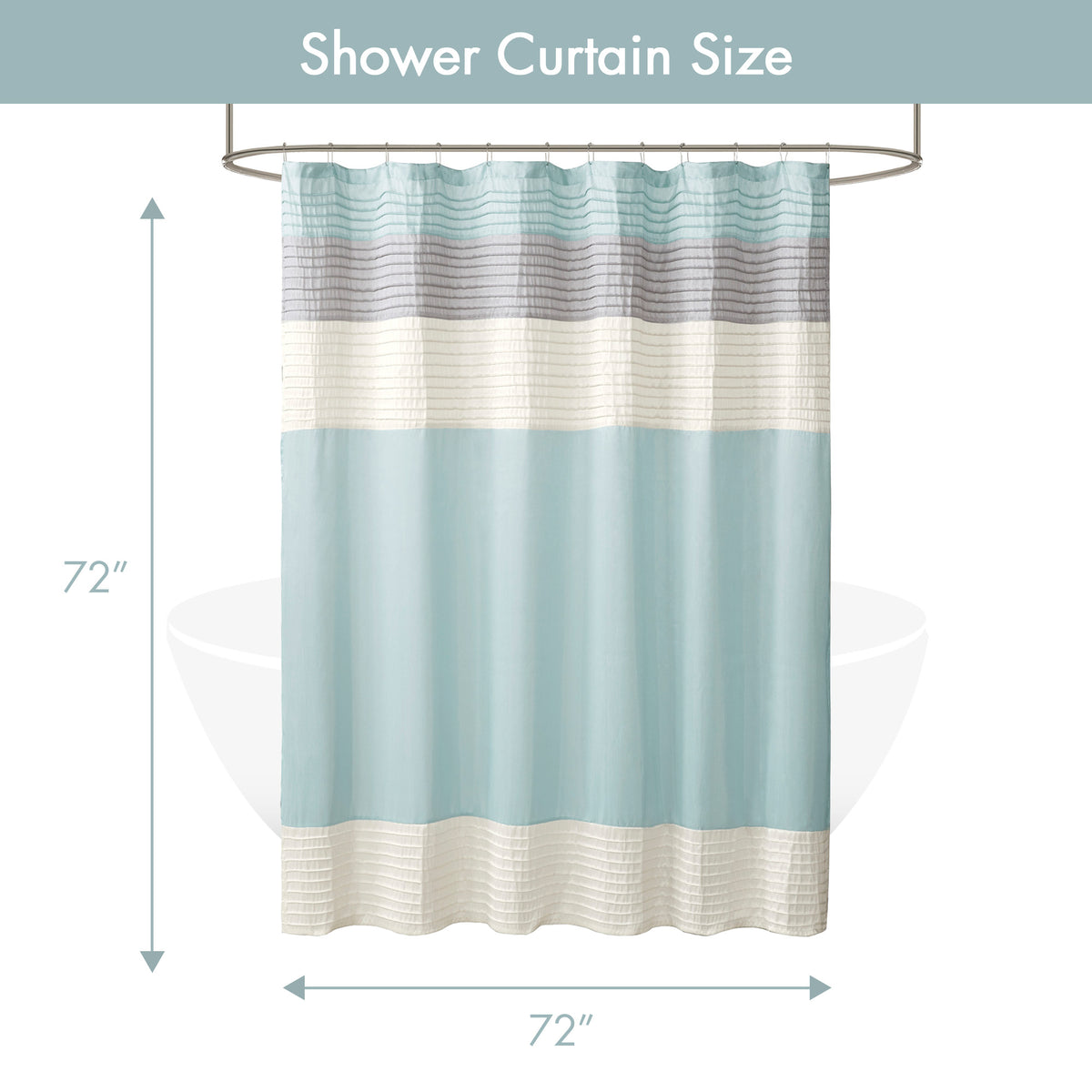 Amherst Faux Silk Shower Curtain - Aqua