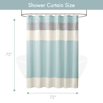 Amherst Faux Silk Shower Curtain - Aqua