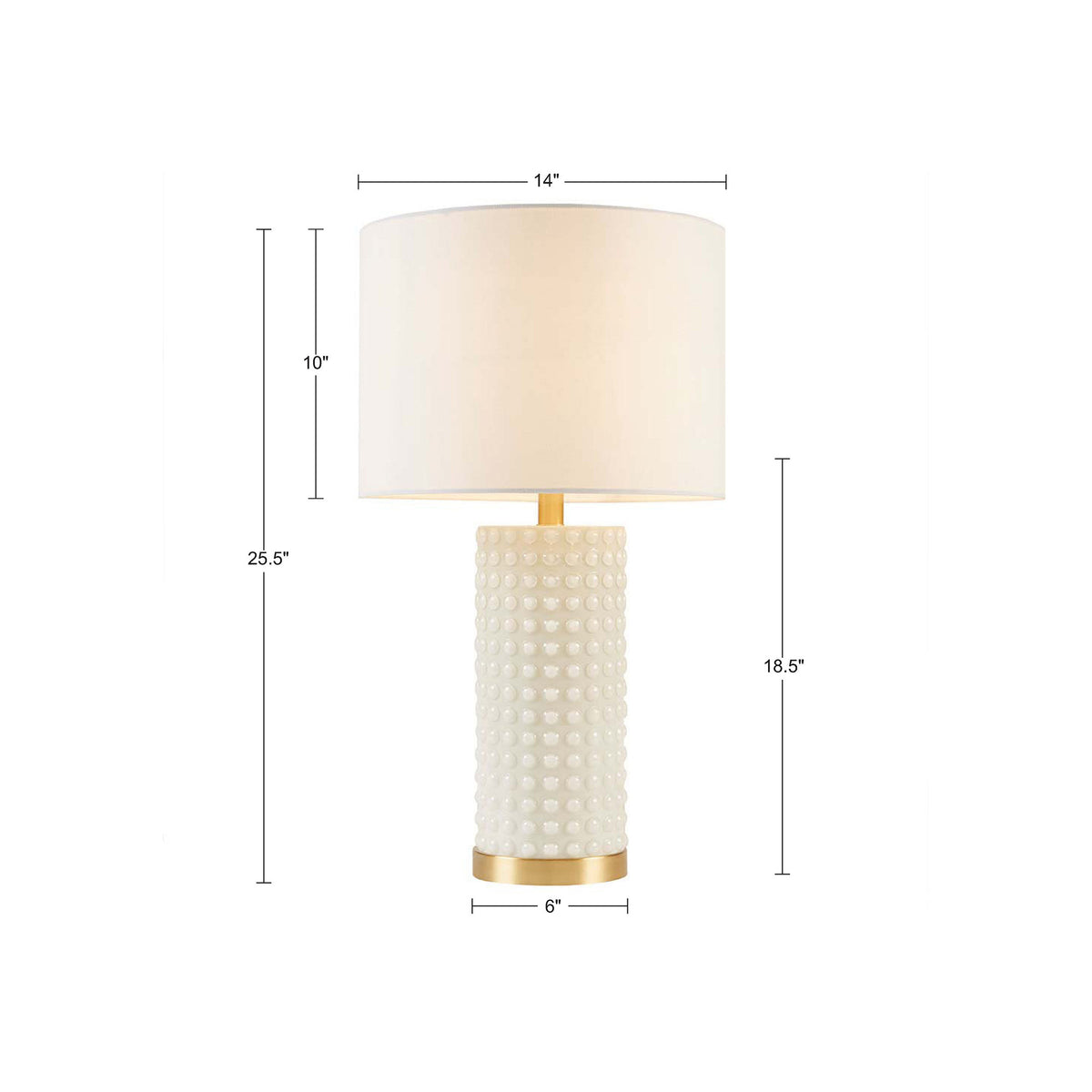 Grace Ivy Textured Dot Table Lamp - White/Gold