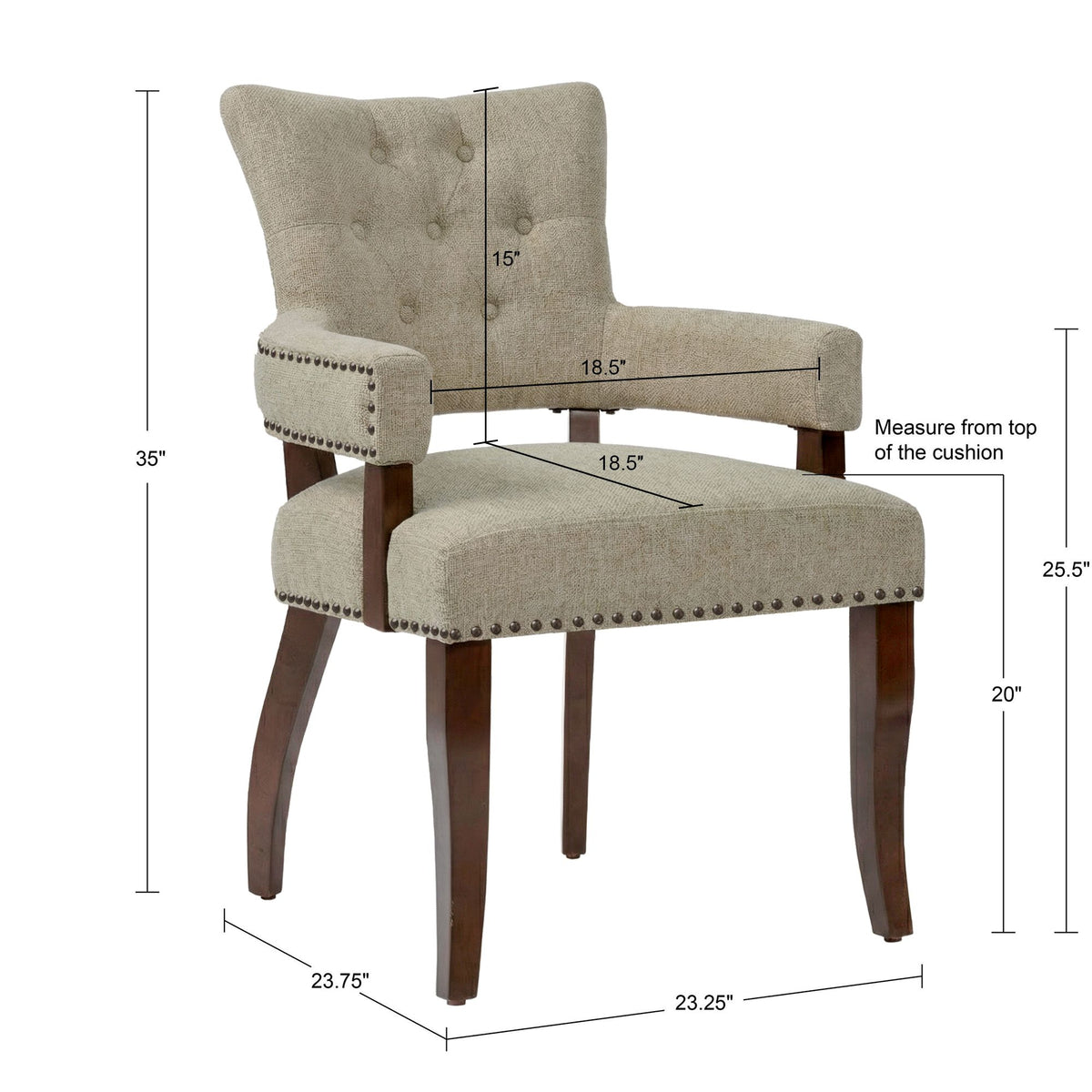 Brooklyn Dining Arm Chair (Set of 2) - Taupe