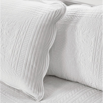 Tuscany 6 Piece Reversible Scalloped Edge Daybed Cover Set - White