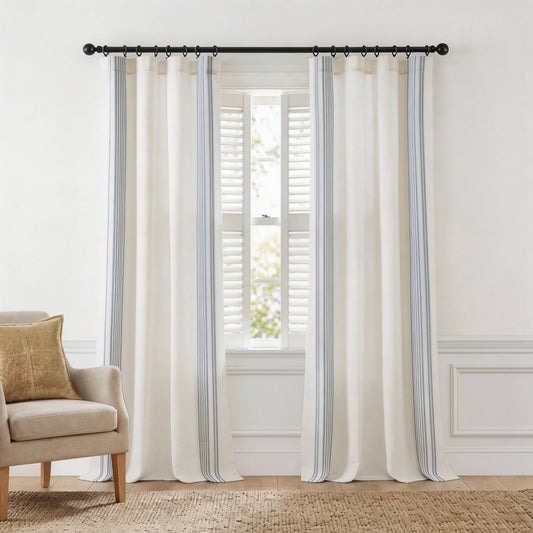 Morgan 2 window panels with 16 rings - White/Blue