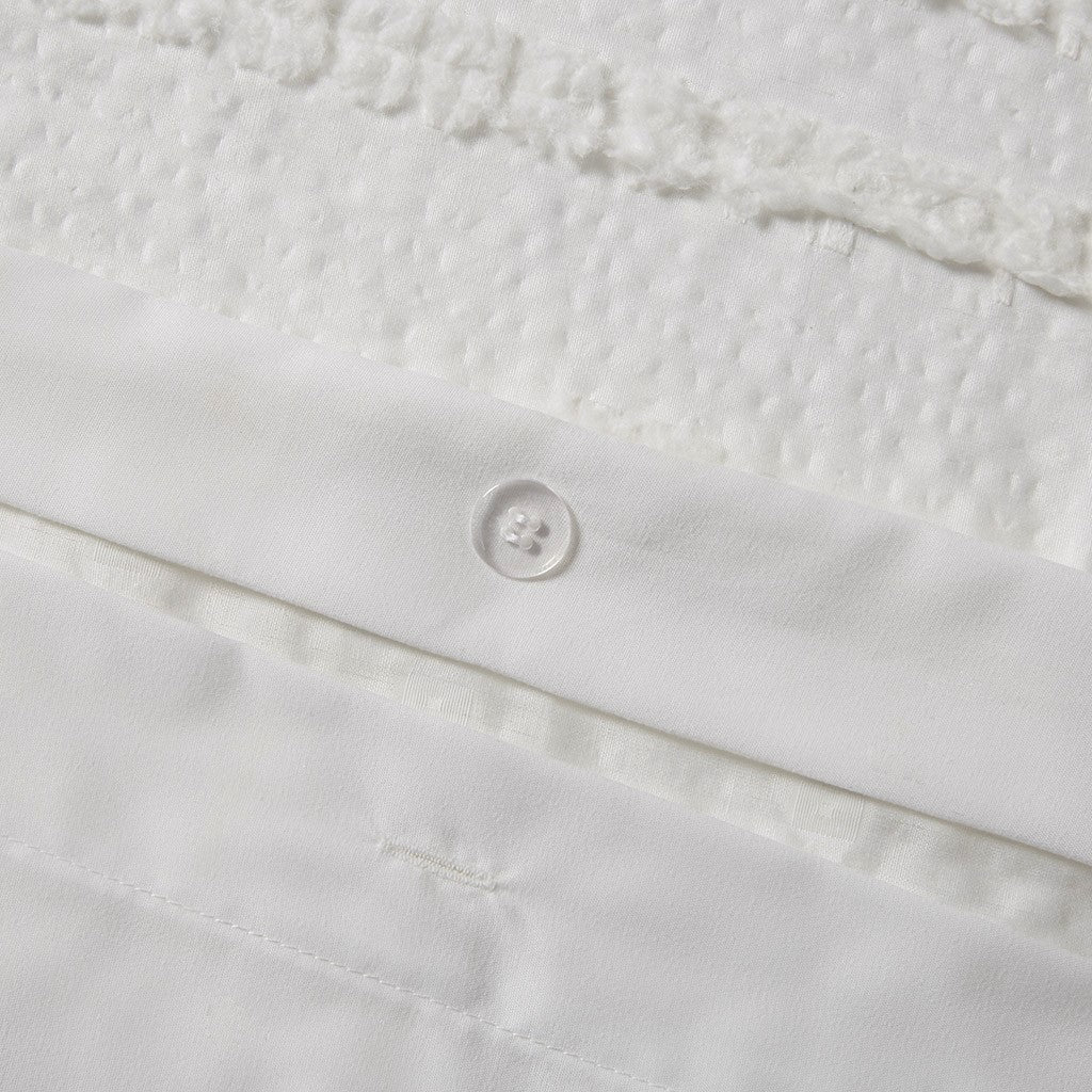 Annie Solid Clipped Jacquard Duvet Cover Set