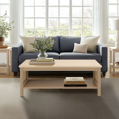 Ashlyn 2-Tier Rattan Coffee Table - Natural