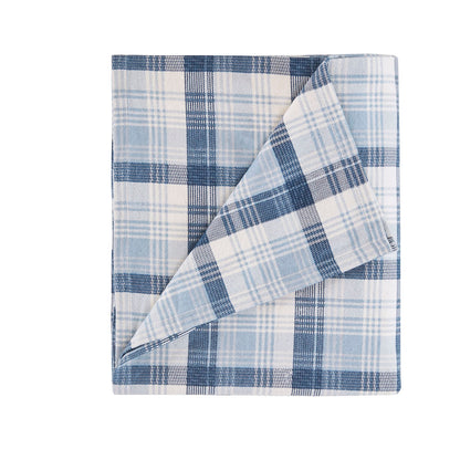 Cotton Flannel Sheet Set - Blue Plaid