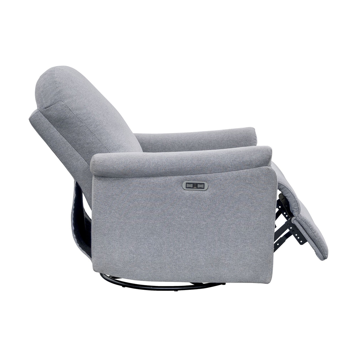 Elio Power Recliner 3-in-1 with Swivel, Glider, Charging Station - Light Grey