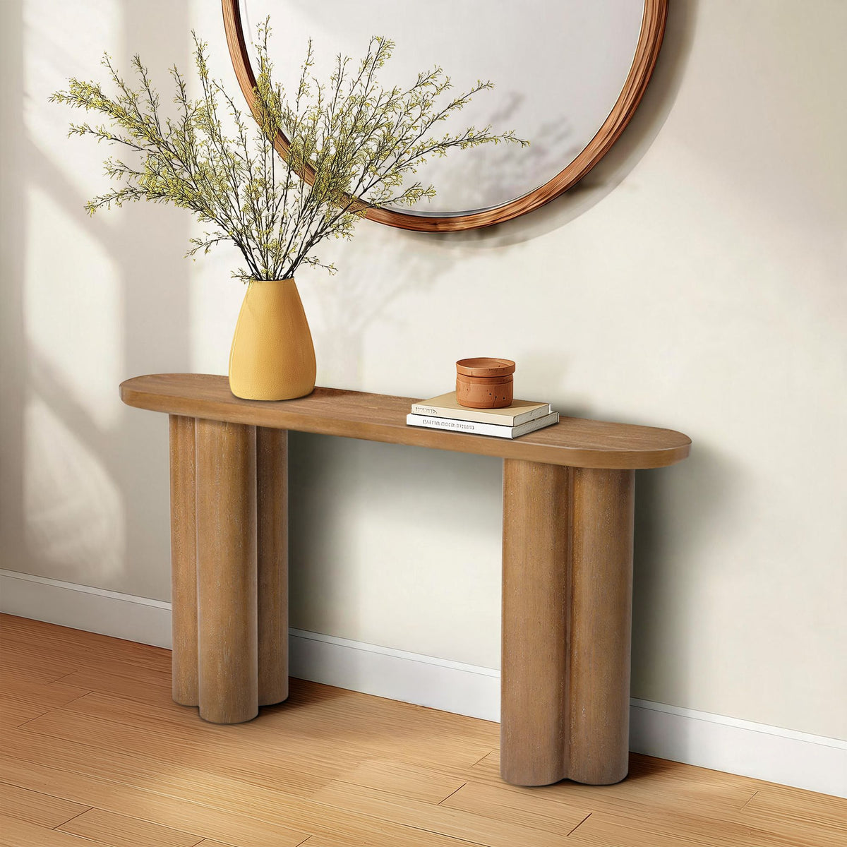 Benji Oval Console Table - Natural