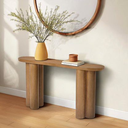 Benji Oval Console Table - Natural