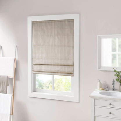 Galen Basketweave Cordless Roman Shade Collection - Taupe