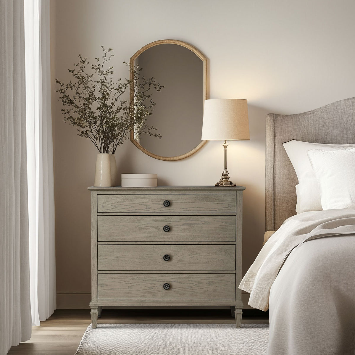 Victoria 4-drawer wood dresser (40") - Reclaimed Grey