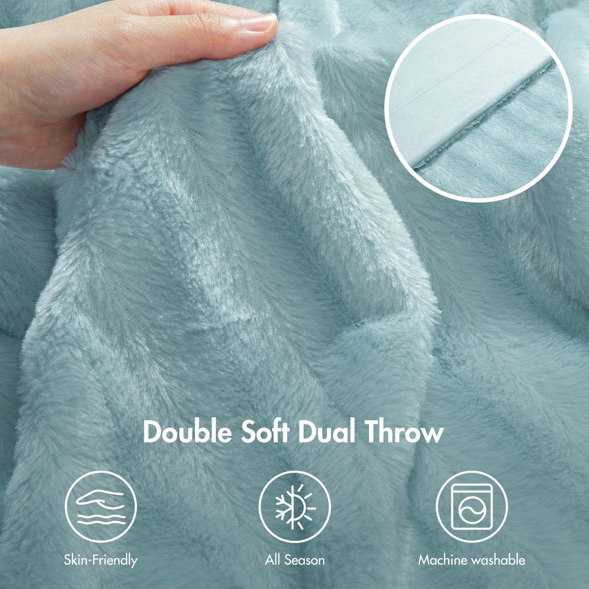 Duke Long Fur Throw - Blue