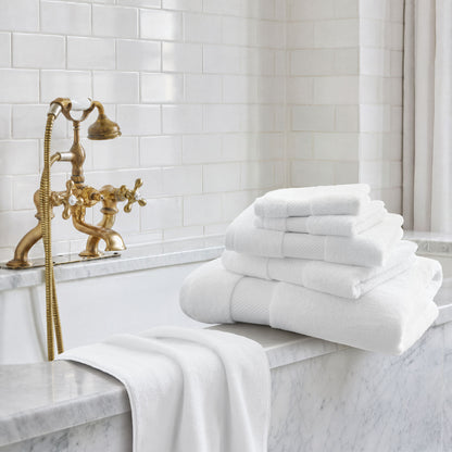 Turkish Cotton 6 Piece Bath Towel Set - White