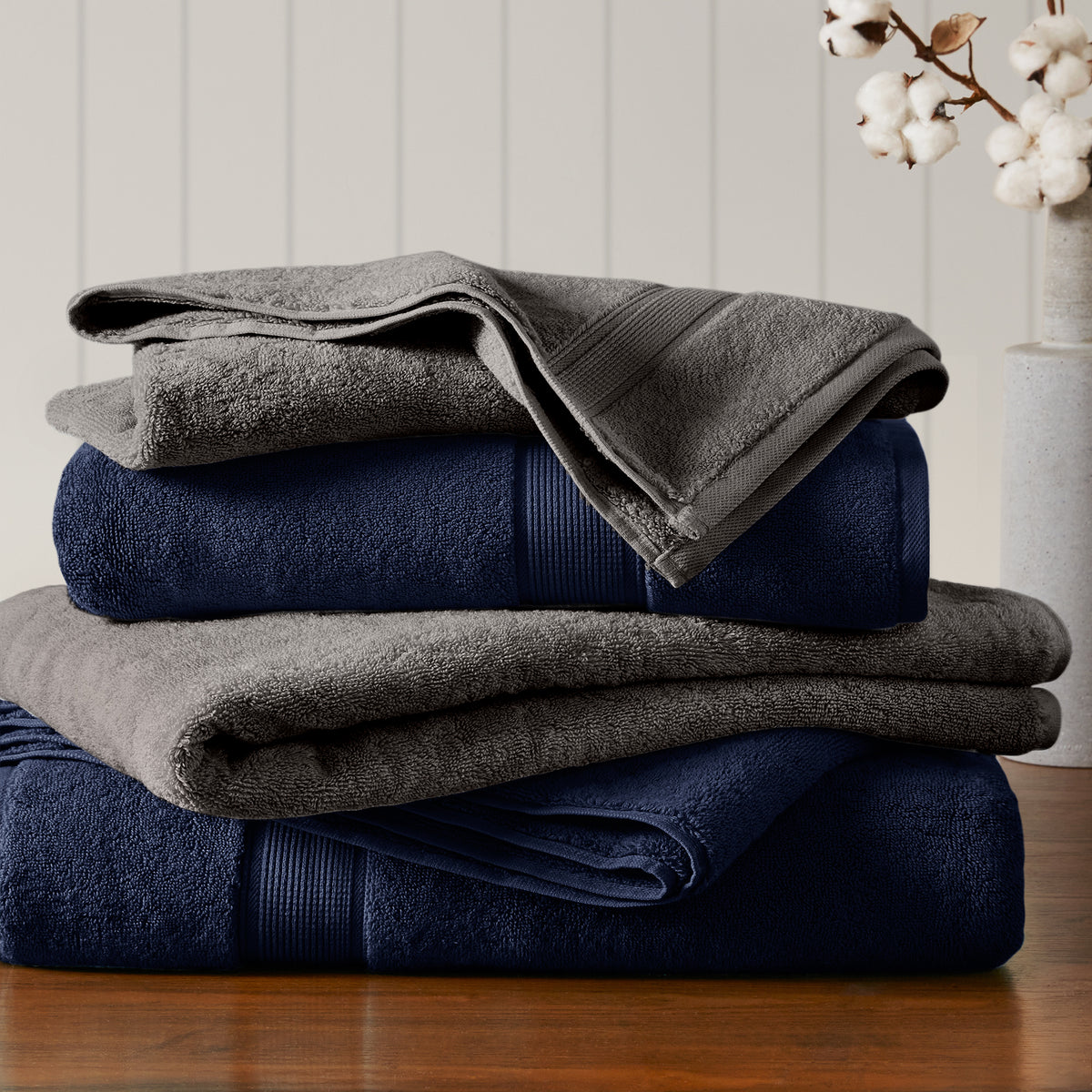 800GSM 100% Cotton 8 Piece Towel Set - Charcoal