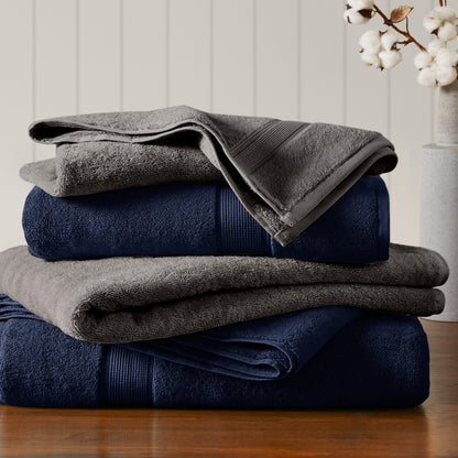 800GSM 100% Cotton 8 Piece Towel Set - Charcoal