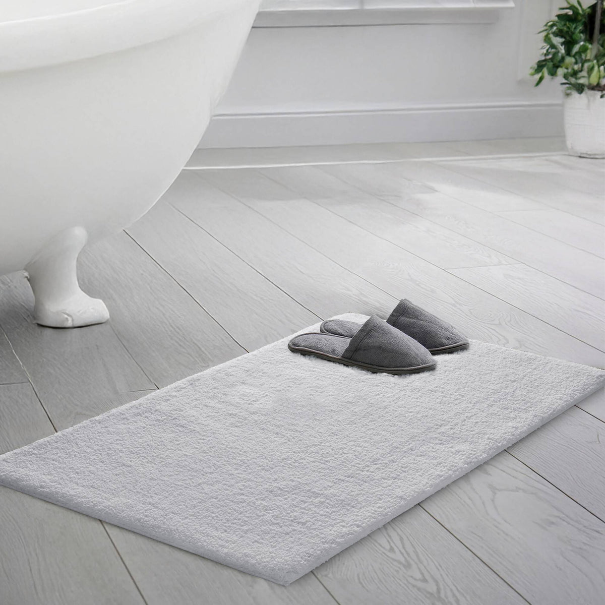 Marshmallow Bath Rug Collection - Silver