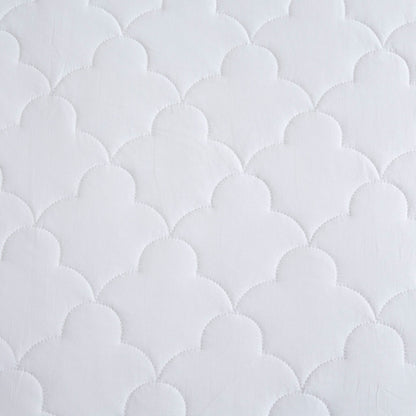 All Natural Cotton Percale Quilted Mattress Pad - White