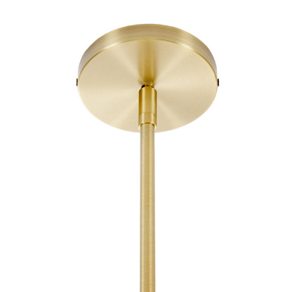 Presidio 5-Light Dimmable Chandelier with Drum-shaped Fabric Shade & Adjustable Height - Gold/White