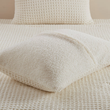 Riordan Waffle Knit Chenille Comforter Set - Ivory