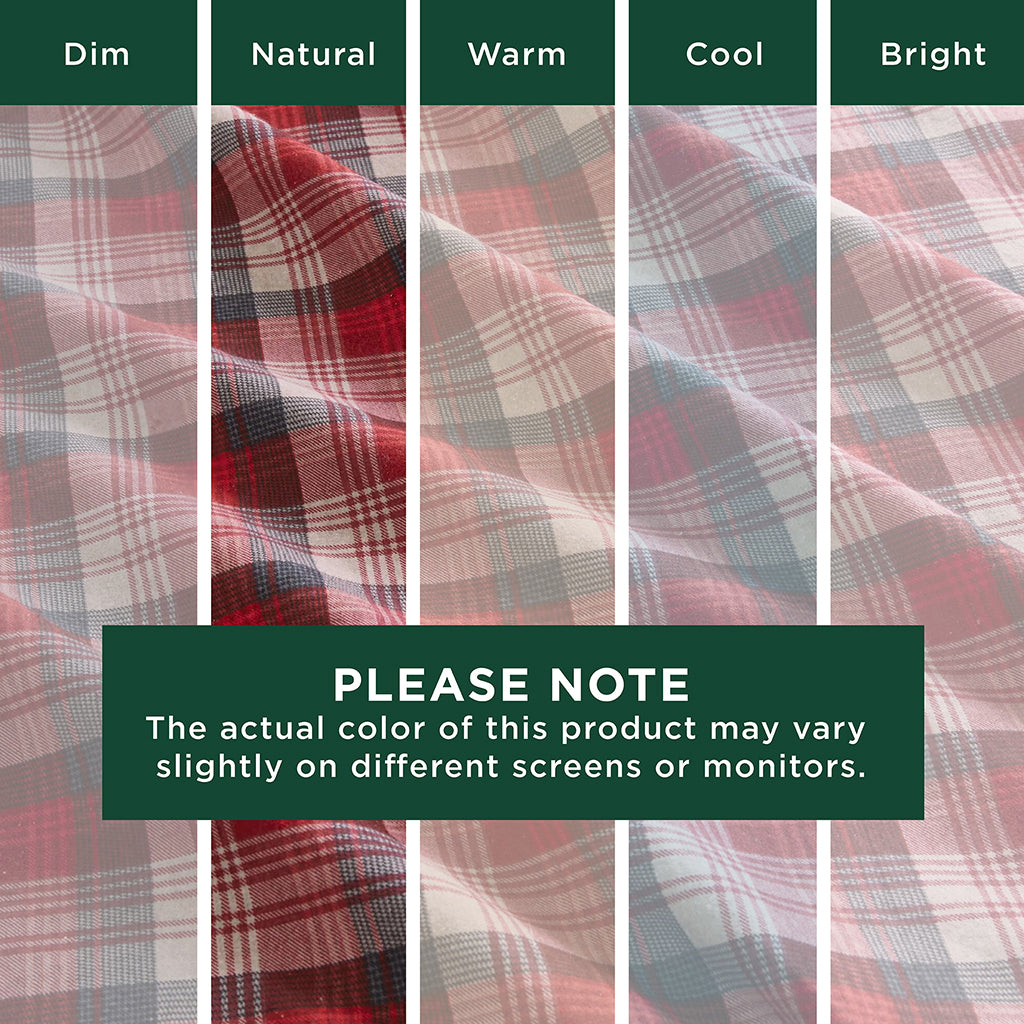 Cotton Flannel Sheet Set - Red Plaid