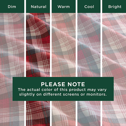 Cotton Flannel Sheet Set - Red Plaid