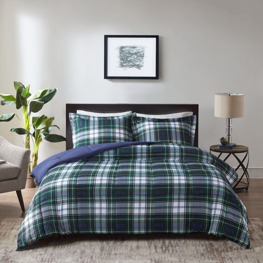 Parkston 3M Scotchgard Down Alternative All Season Comforter Set - Navy