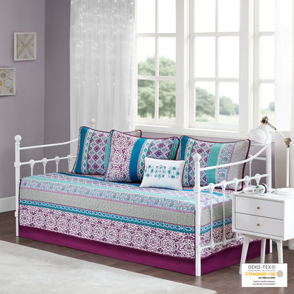 Carly Reversible 6 Piece Daybed Set - Purple