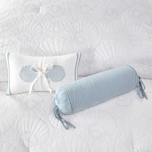 Crystal Beach Embroidered Oblong Pillow