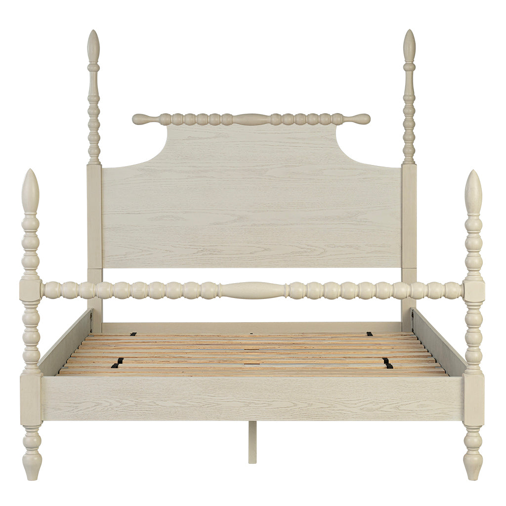 Beckett Turned Wood Spindle Bed - Antique Cream