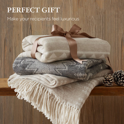 Alberta Cotton Blend Throw - Grey Aztec