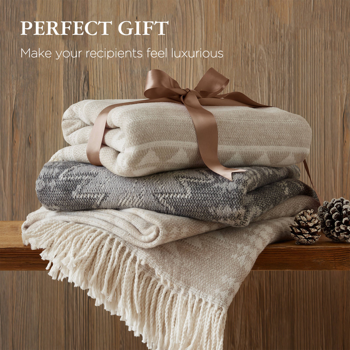 Alberta Cotton Blend Throw - Neutral Aztec