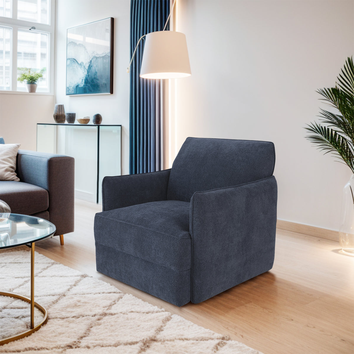Carly Swivel Chair - Blue