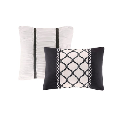 Dorsey Floral Print Comforter Set - Black/White