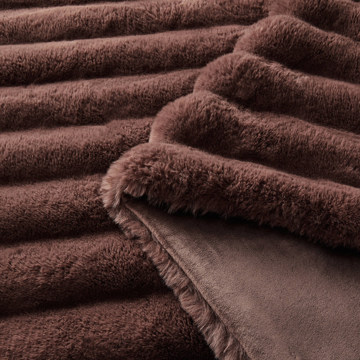 Vivienne Faux Fur Throw - Channel Brown