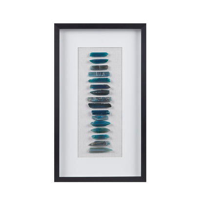 Cerulean Stones Framed Blue Agate Shadowbox Wall Decor Panel - Blue