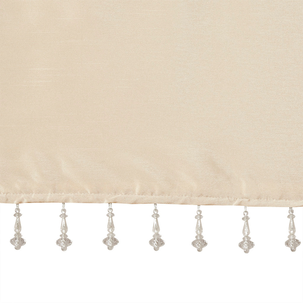 Emilia Lightweight Faux Silk Valance With Beads - Champagne