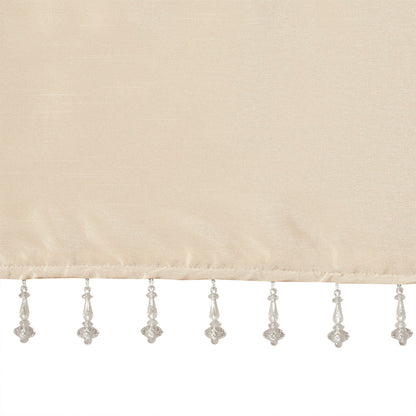 Emilia Lightweight Faux Silk Valance With Beads - Champagne