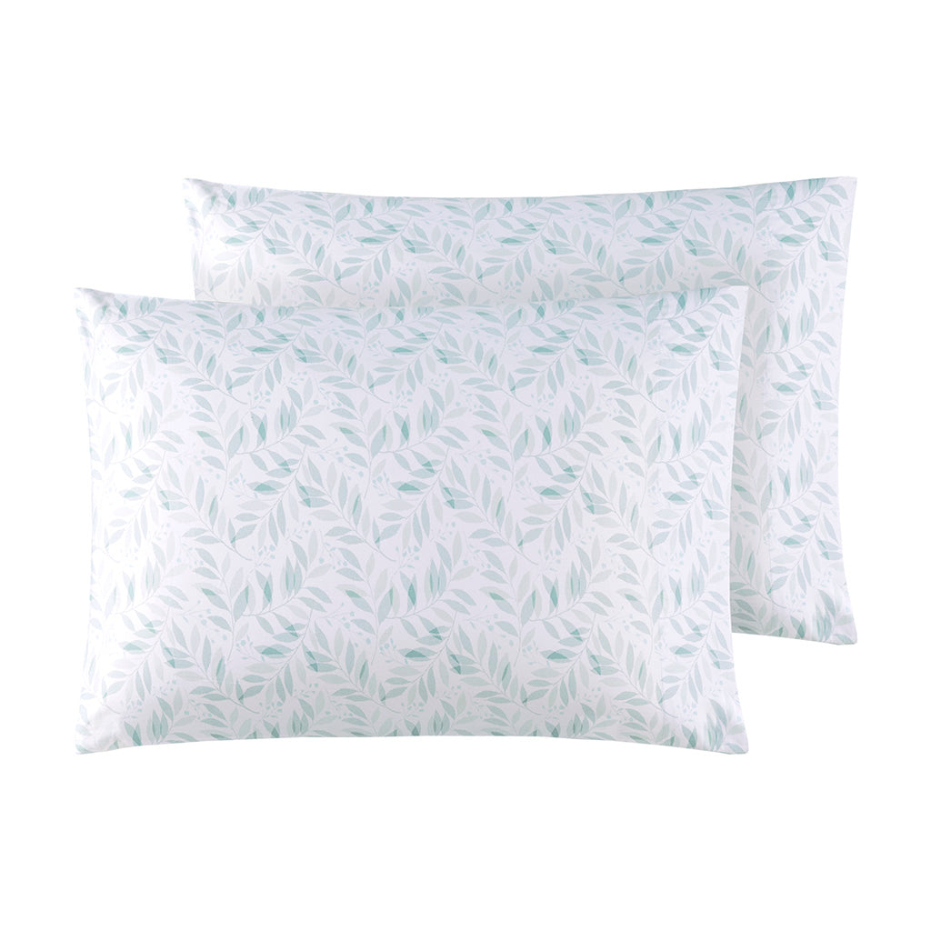 200 Thread Count Printed Cotton Sheet Set - Green Leaves