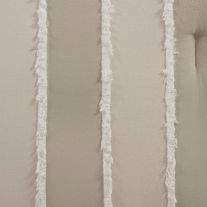 Shay 3 Piece Striped Cotton Comforter Set - Taupe