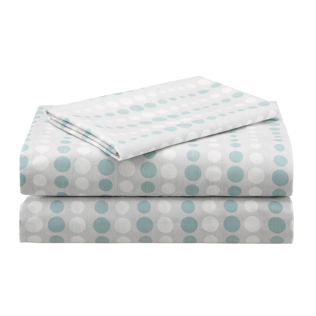 Knowles Comforter Set with Cotton Bed Sheets - Aqua