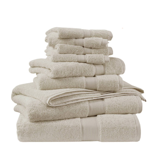 800GSM 100% Cotton 8 Piece Towel Set - Natural