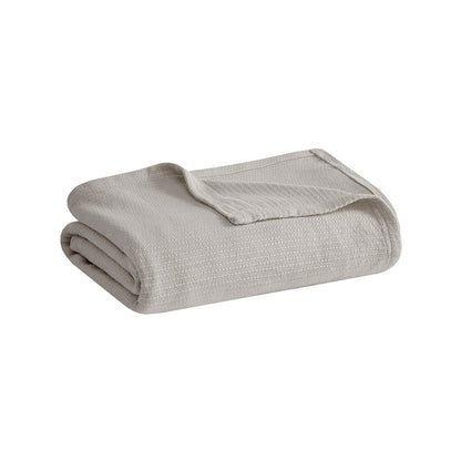 Freshspun Basketweave Cotton Blanket - Grey