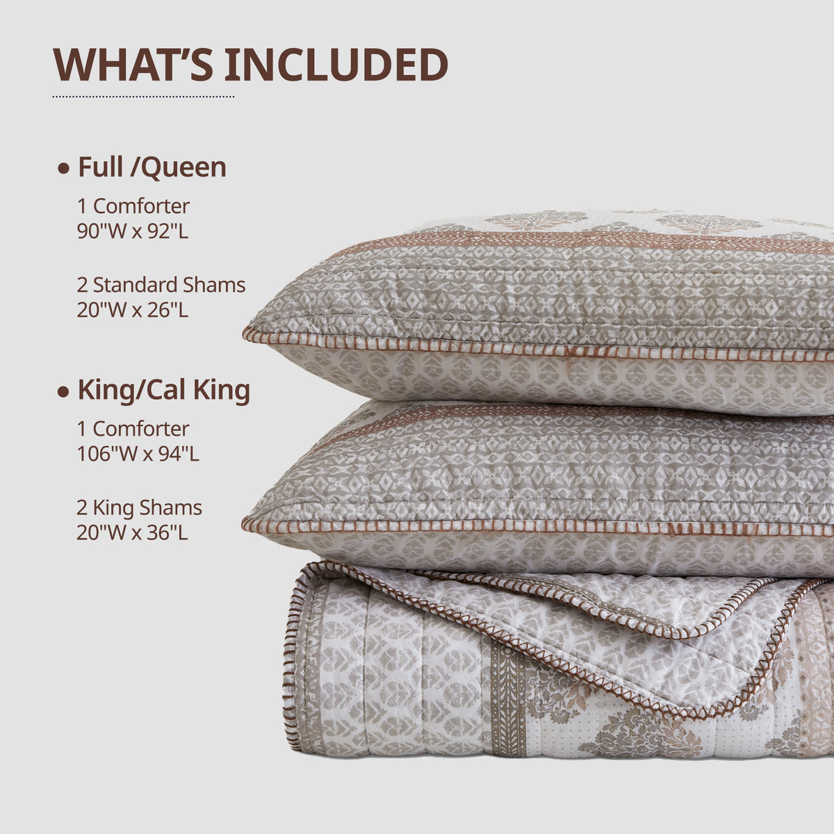 Surya Quilt Set - Clay