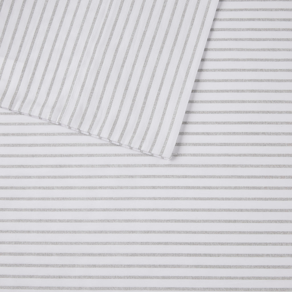 200 Thread Count Printed Cotton Sheet Set - Grey Stripe