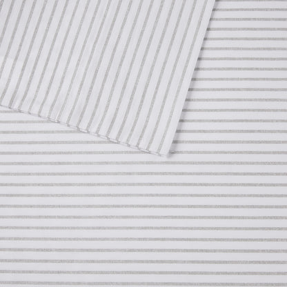200 Thread Count Printed Cotton Sheet Set - Grey Stripe