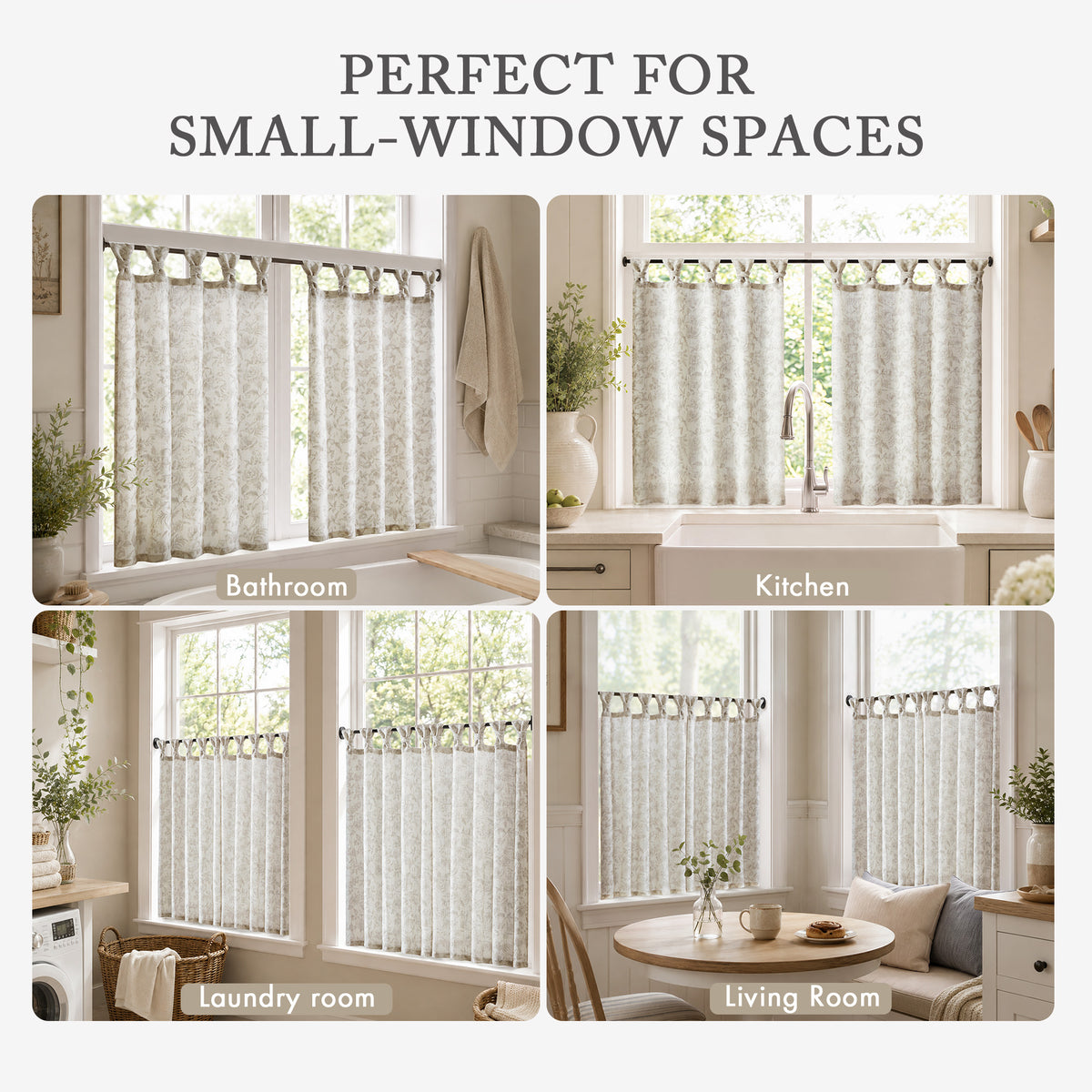 Lana Floral Window Panel - Neutral