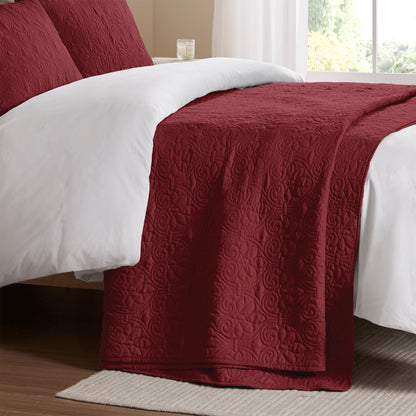 Quebec Reversible Bedspread Set - Red