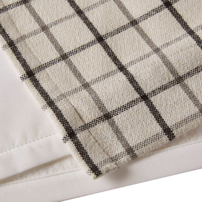Anaheim Plaid Rod Pocket and Back Tab Curtain Panel with Fleece Lining - Black